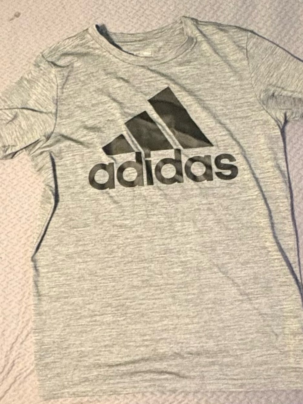 adidas Light Gray Short Sleeve Tee with Black Logo